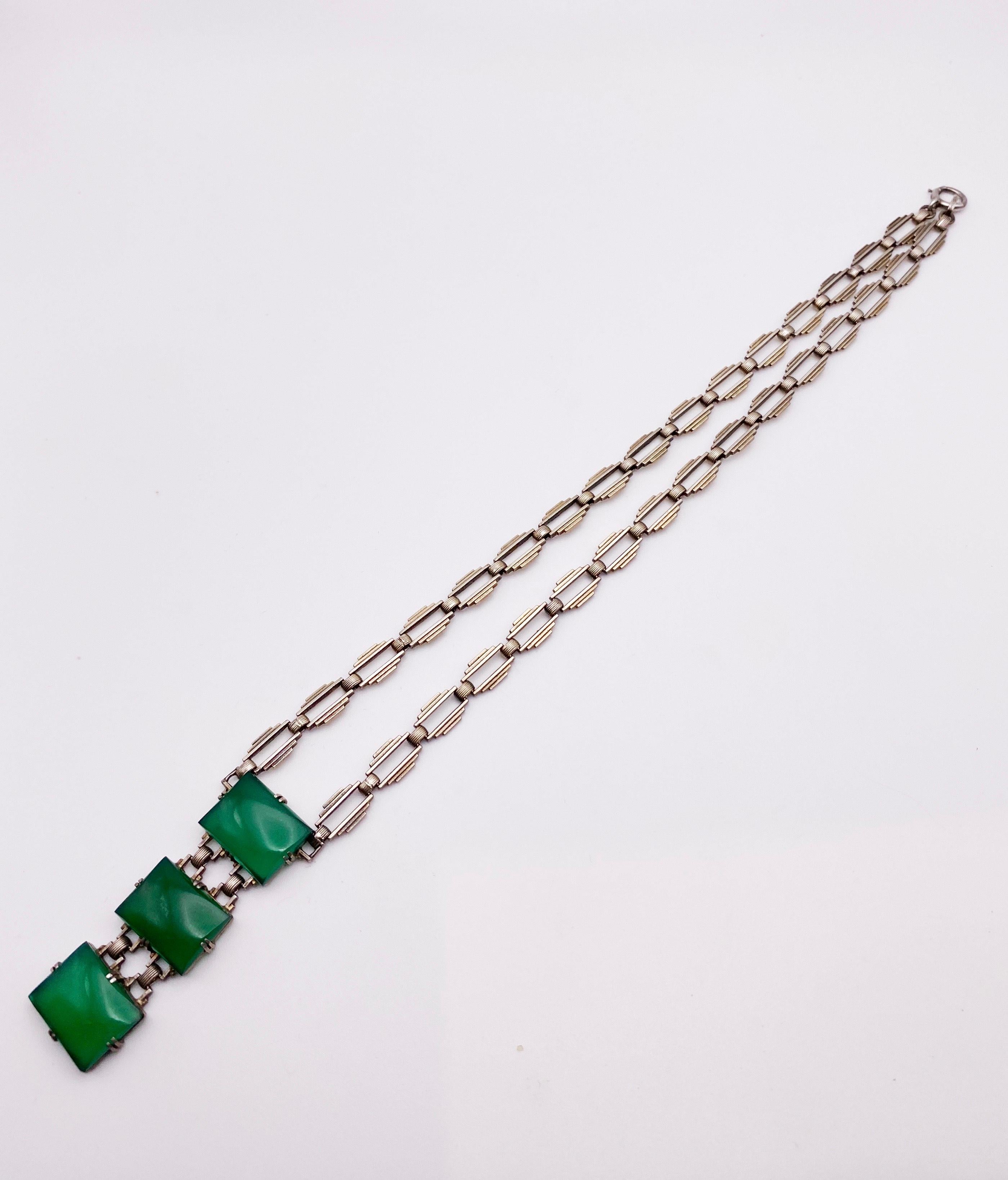 Art Deco Chrysoprase Necklace 2