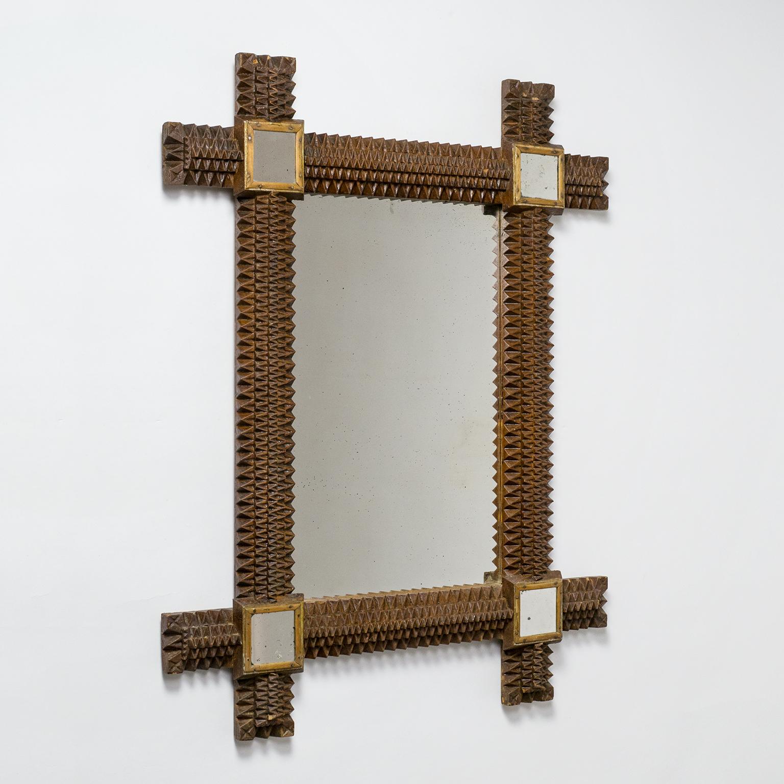 Art Deco Carved Wood Mirror, 1927 2