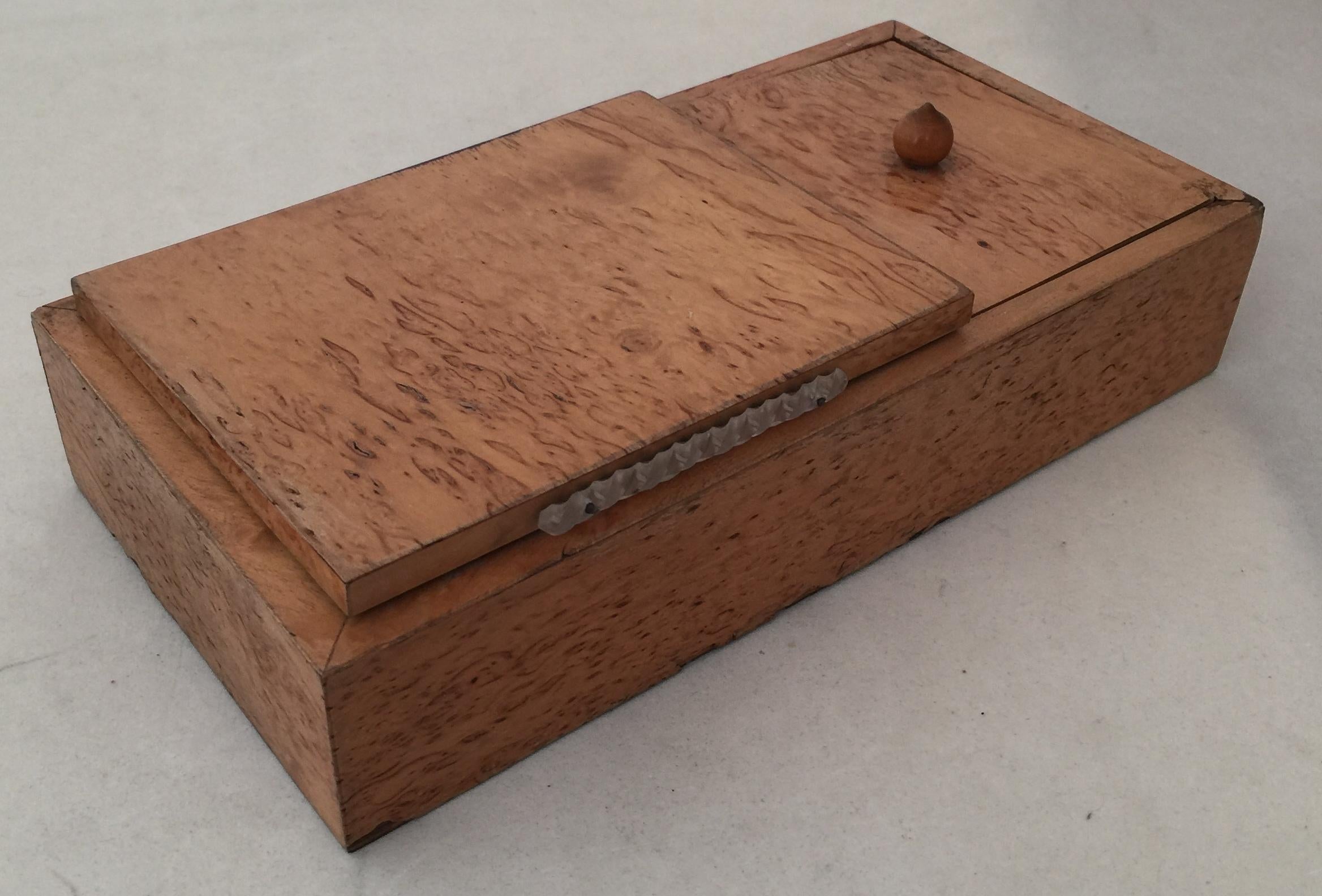 Mid-20th Century Art Deco Cigar Box in Murano and Wood , 1930, France For Sale