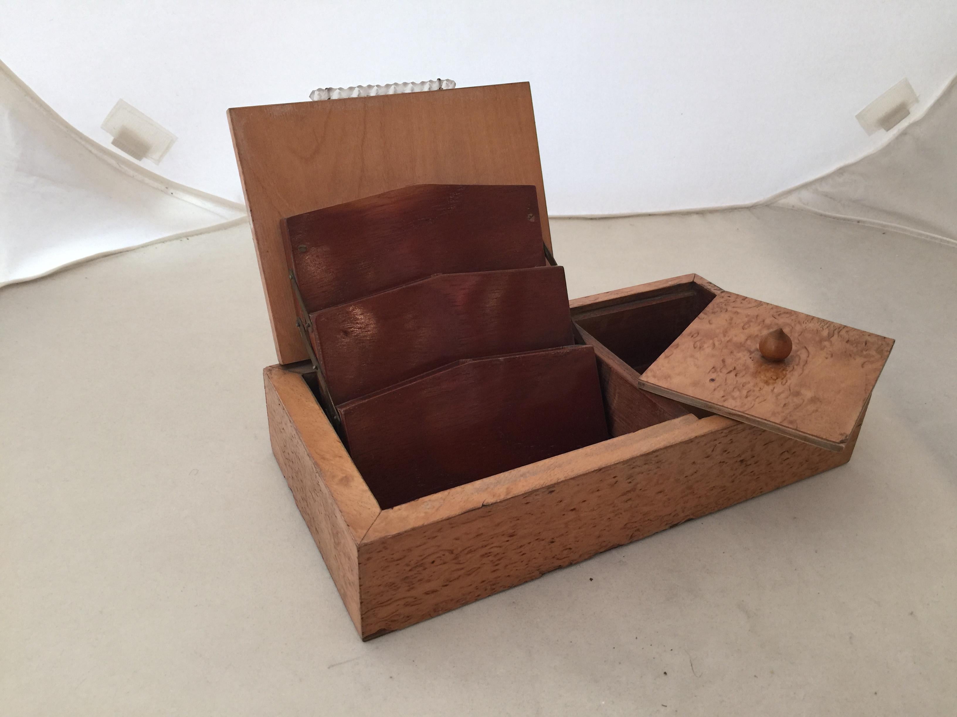 Zigarrenschachtel aus Murano und Holz im Art déco-Stil, 1930, Frankreich im Angebot 4