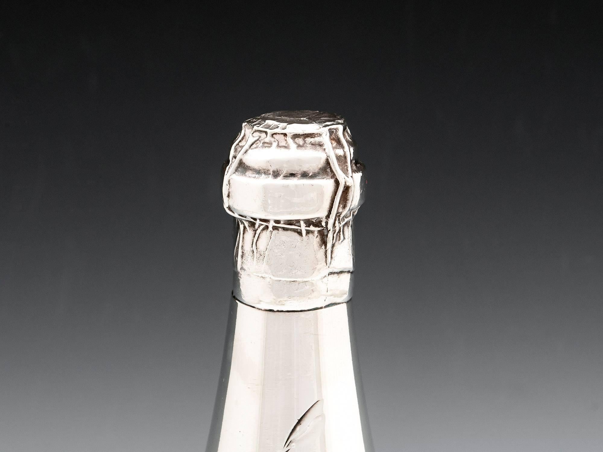 American Art Deco Cigar Holder Champagne Bottle by Pairpoint Bros, 20th Century For Sale