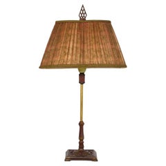 Art Deco Cigar Stand Table Lamp with Red Base