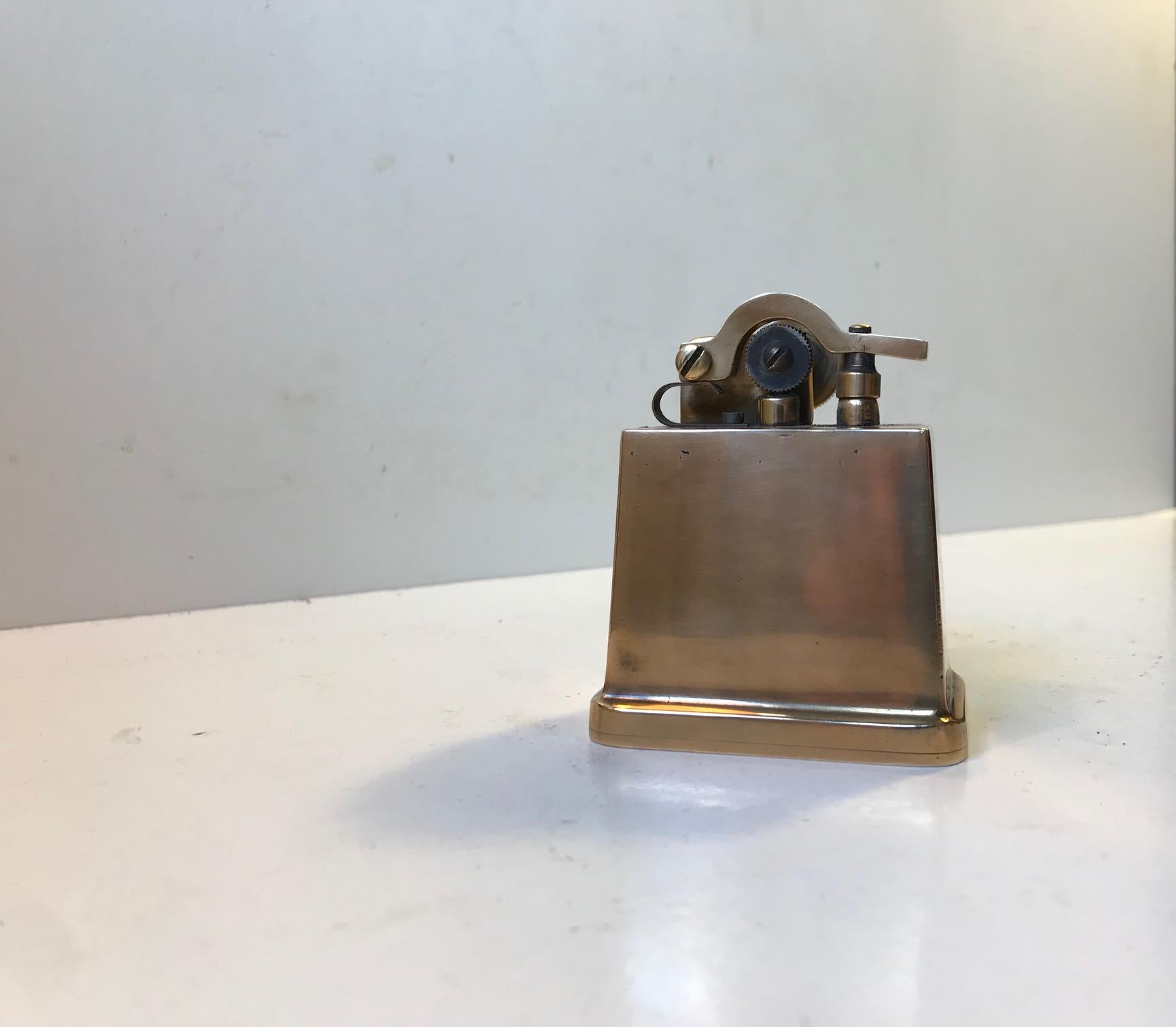Danish Art Deco Cigar Table Lighter in Bronze by Tinos, Denmark, 1930s