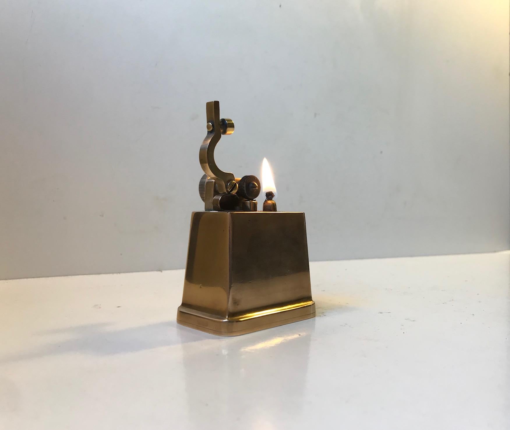 Art Deco Cigar Table Lighter in Bronze by Tinos, Denmark, 1930s In Good Condition In Esbjerg, DK