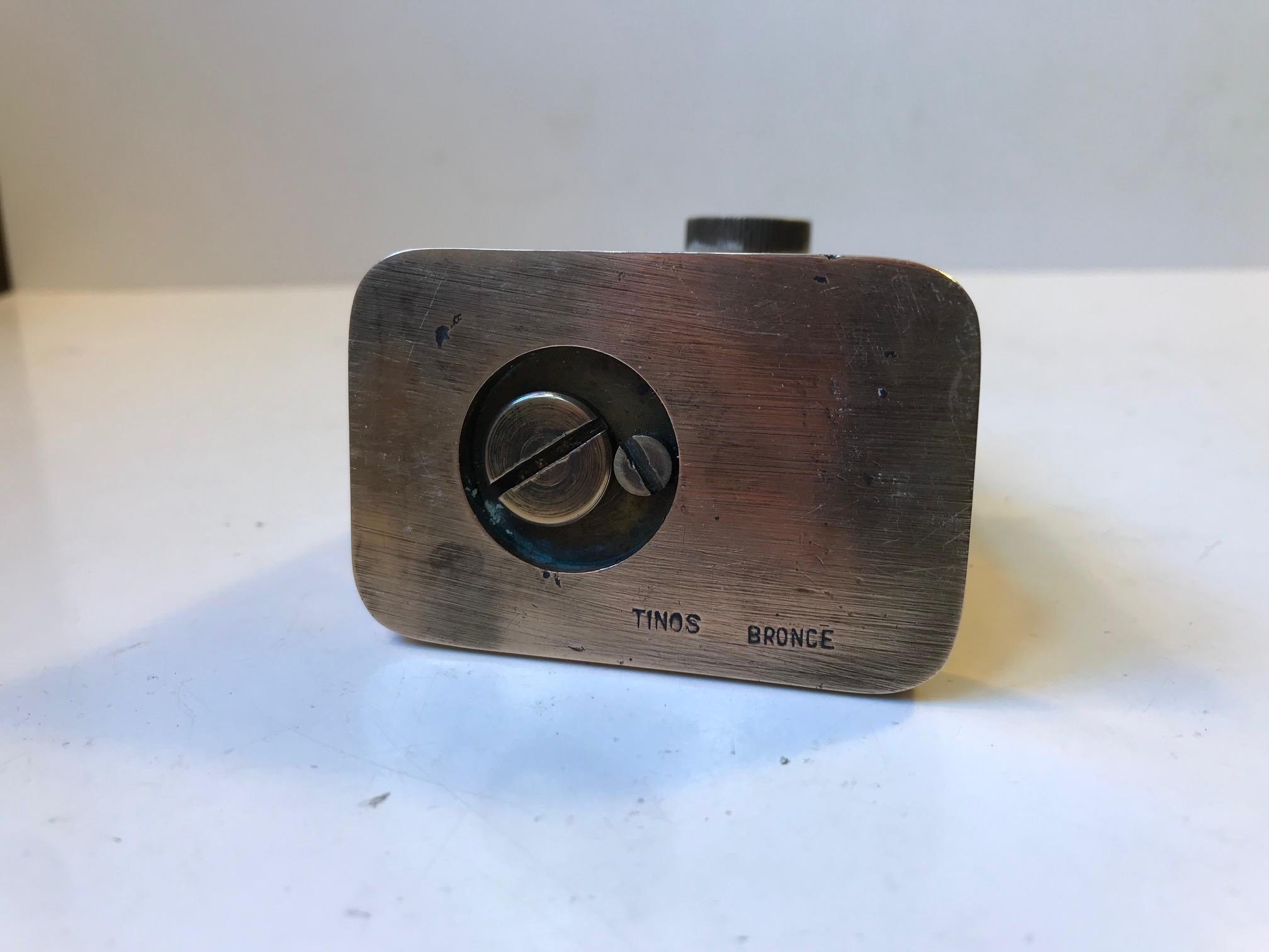 Mid-20th Century Art Deco Cigar Table Lighter in Bronze by Tinos, Denmark, 1930s