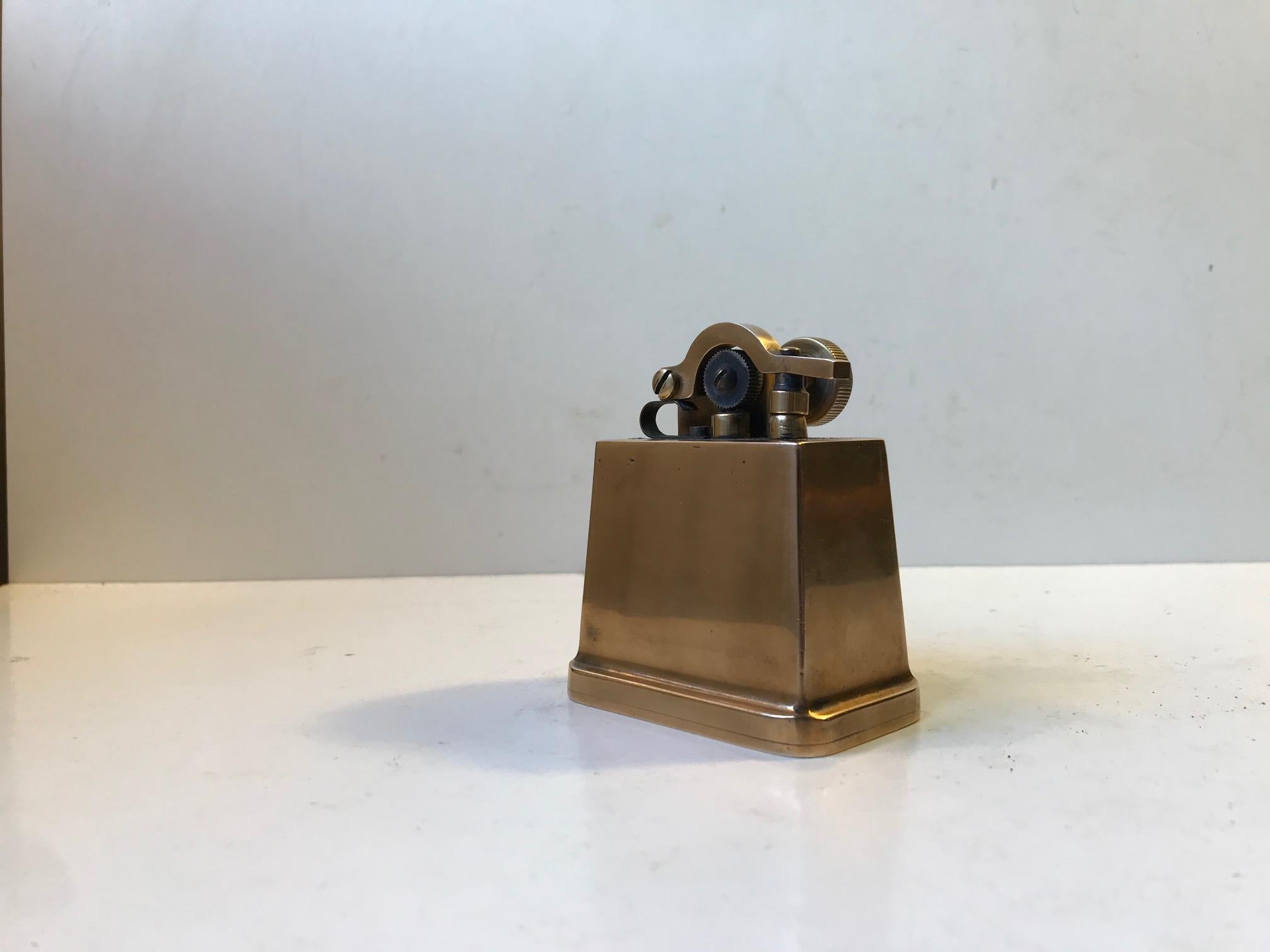 Art Deco Cigar Table Lighter in Bronze by Tinos, Denmark, 1930s 2