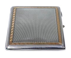 Art Deco Cigarette Case Box Sterling and Gold Chester 1920
