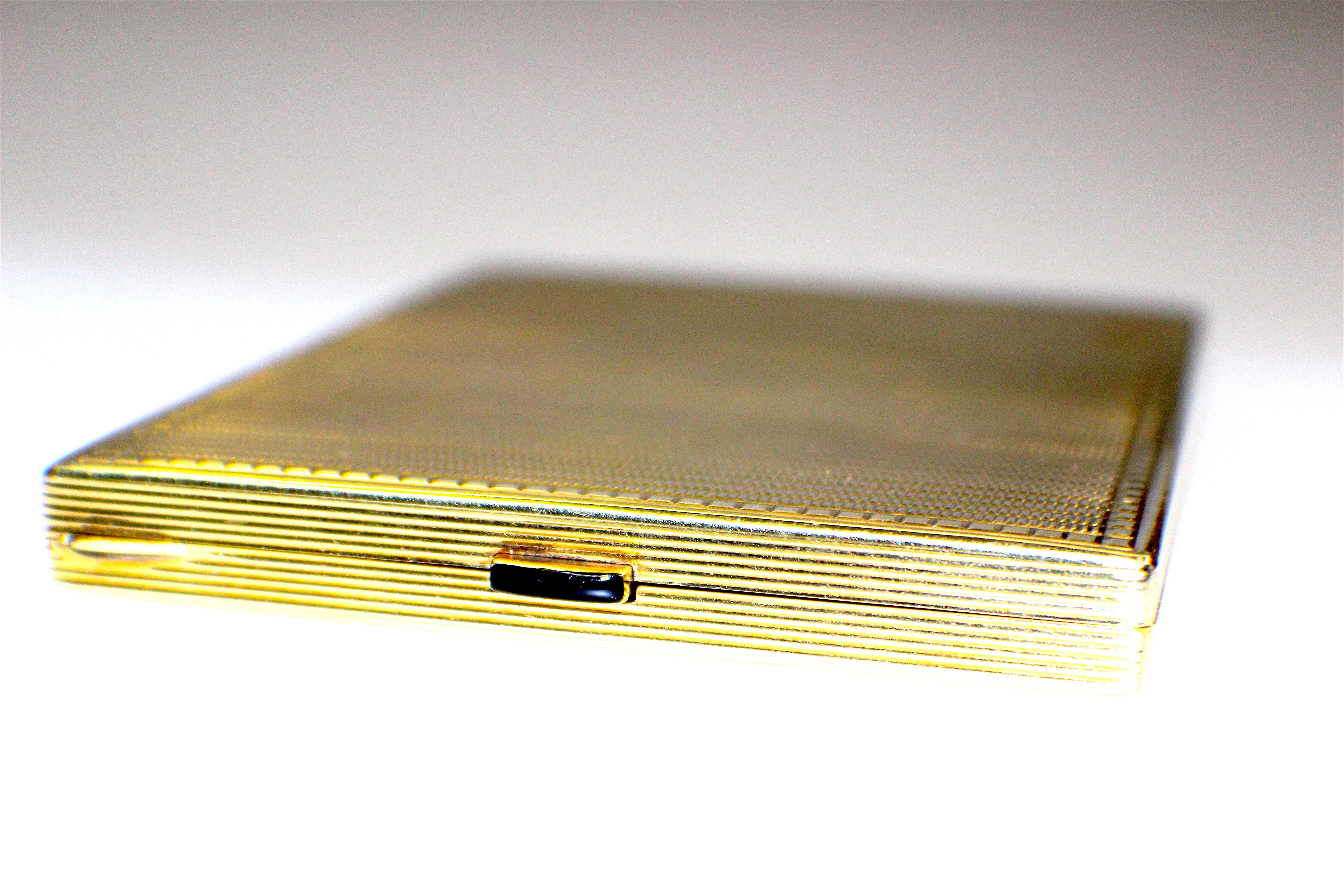 Art Deco Cigarette Case Gold Onyx In Good Condition In Munich, DE