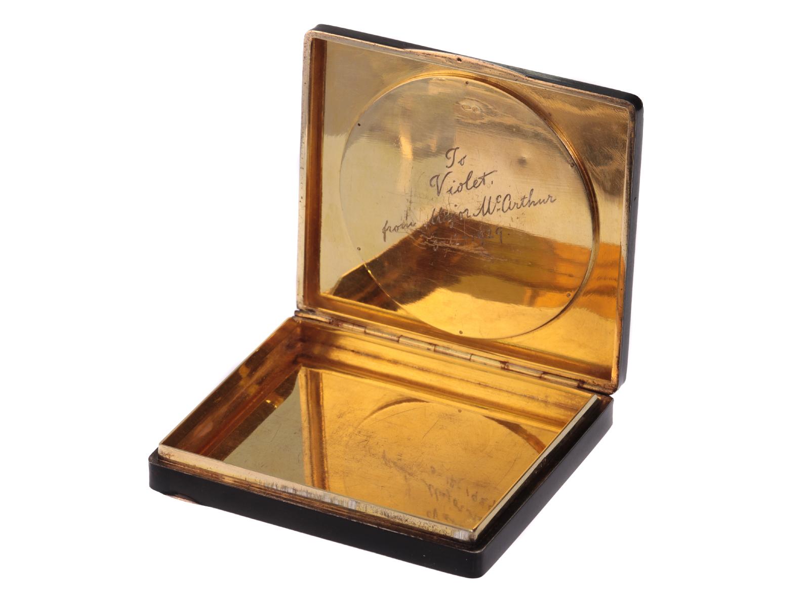 Art Deco Cigarette Case Linked to General MacArthur and Charles Lindbergh For Sale 3