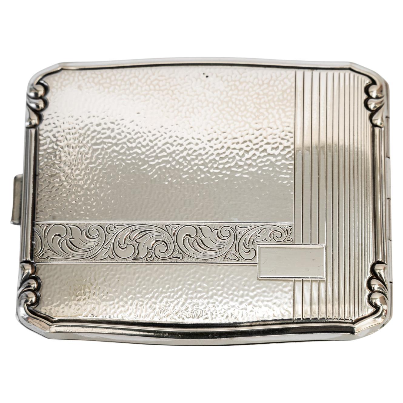 Art Deco Cigarette case made from alpaca vienna around 1920s For Sale
