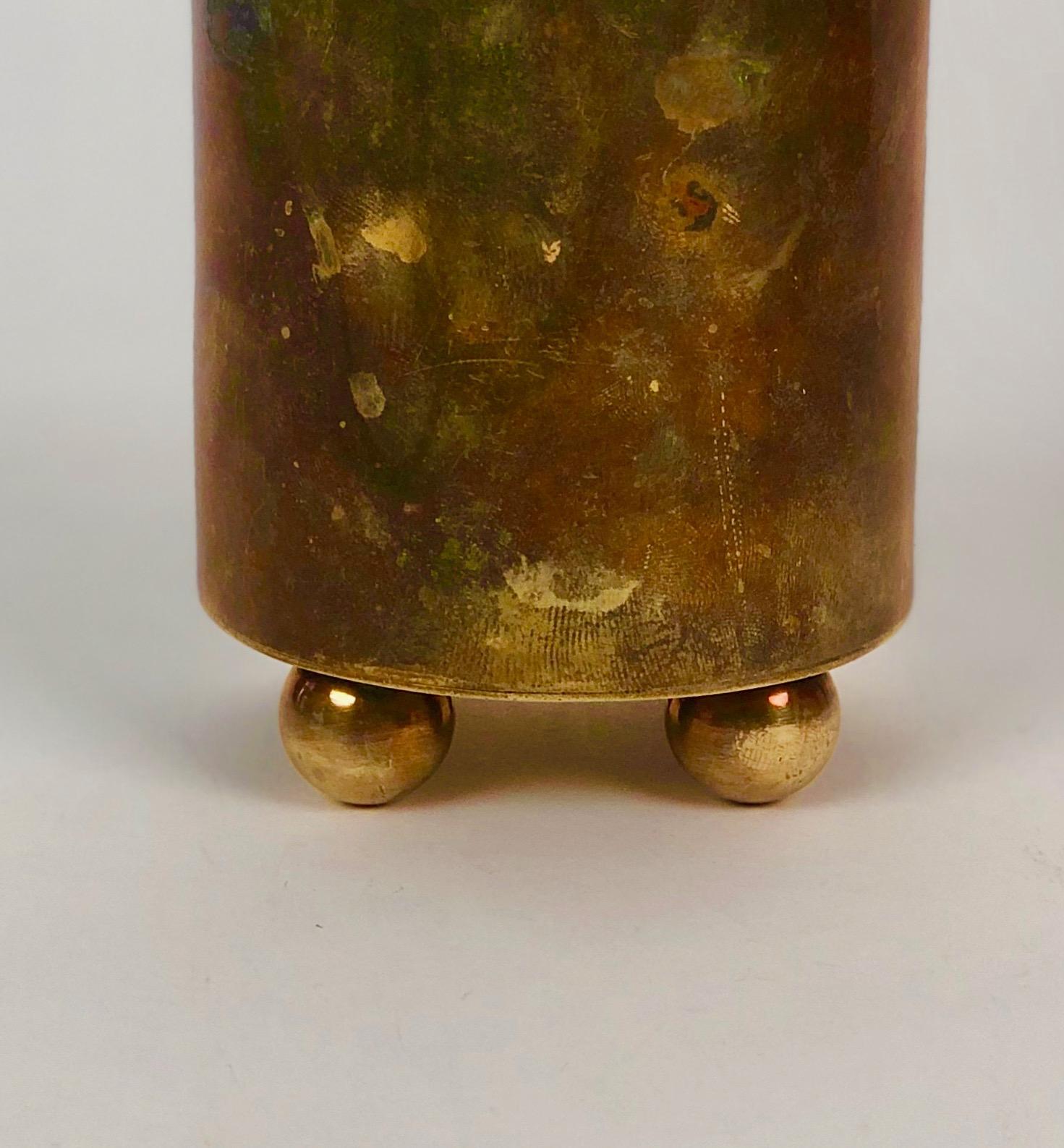 Early 20th Century Art Deco Cigarette container in Brass made in the 1920's from Austria For Sale