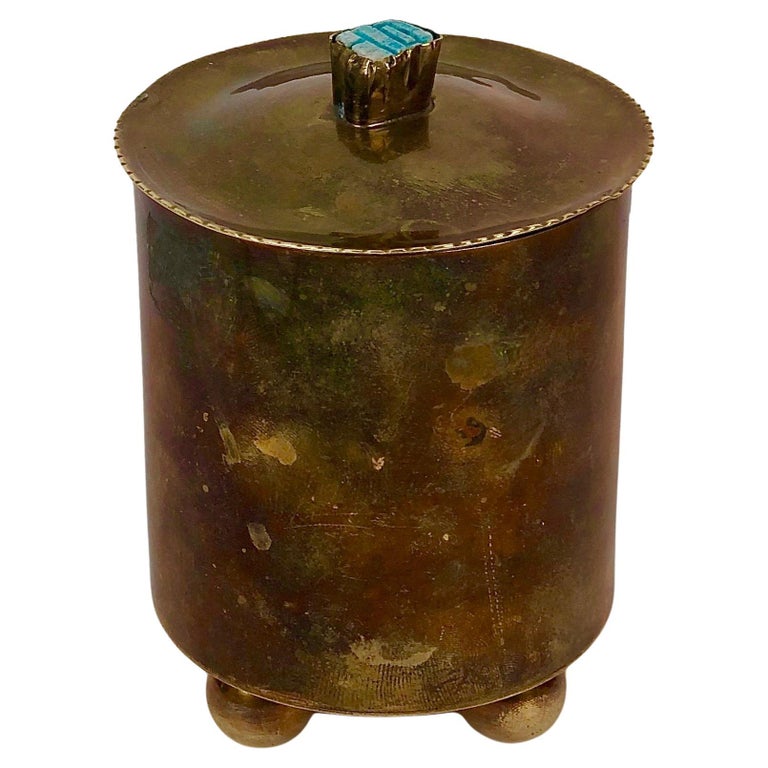 Art Deco Cigarette container in Brass made in the 1920's from Austria For  Sale at 1stDibs