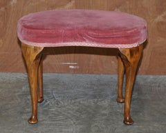Art Deco circa 1920 Antique Kidney Bean Shaped Dressing Table Stool Lovely Wood