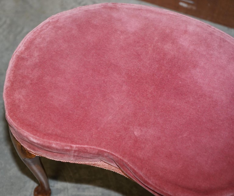 Art Deco circa 1920 Antique Kidney Bean Shaped Dressing Table Stool