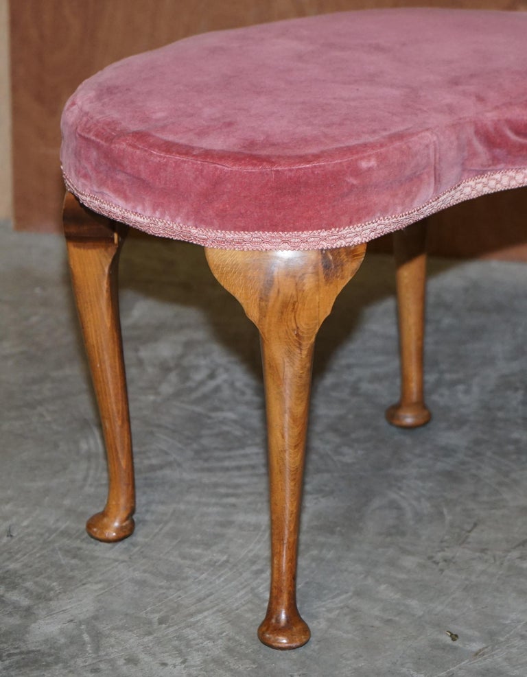 Art Deco circa 1920 Antique Kidney Bean Shaped Dressing Table Stool