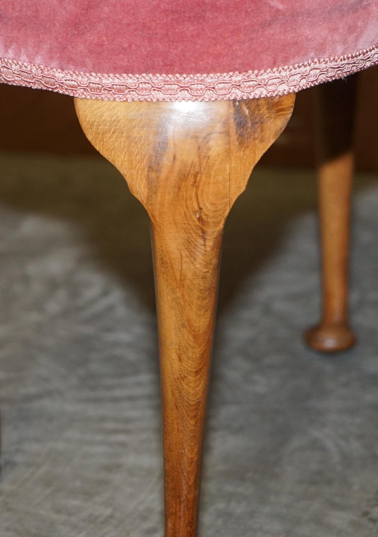 Art Deco circa 1920 Antique Kidney Bean Shaped Dressing Table Stool