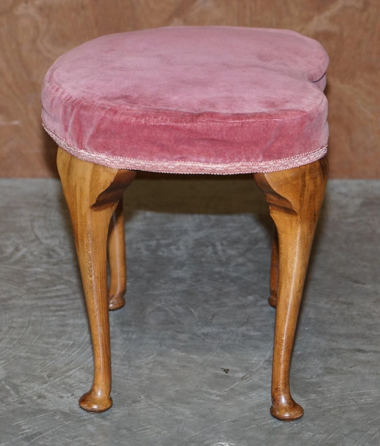Art Deco circa 1920 Antique Kidney Bean Shaped Dressing Table Stool