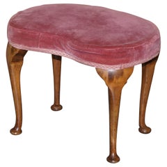 Art Deco circa 1920 Antique Kidney Bean Shaped Dressing Table Stool Lovely Wood