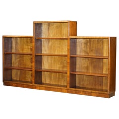 Art Deco circa 1920s Walnut Open Dwarf Bookcase Stunning Timber