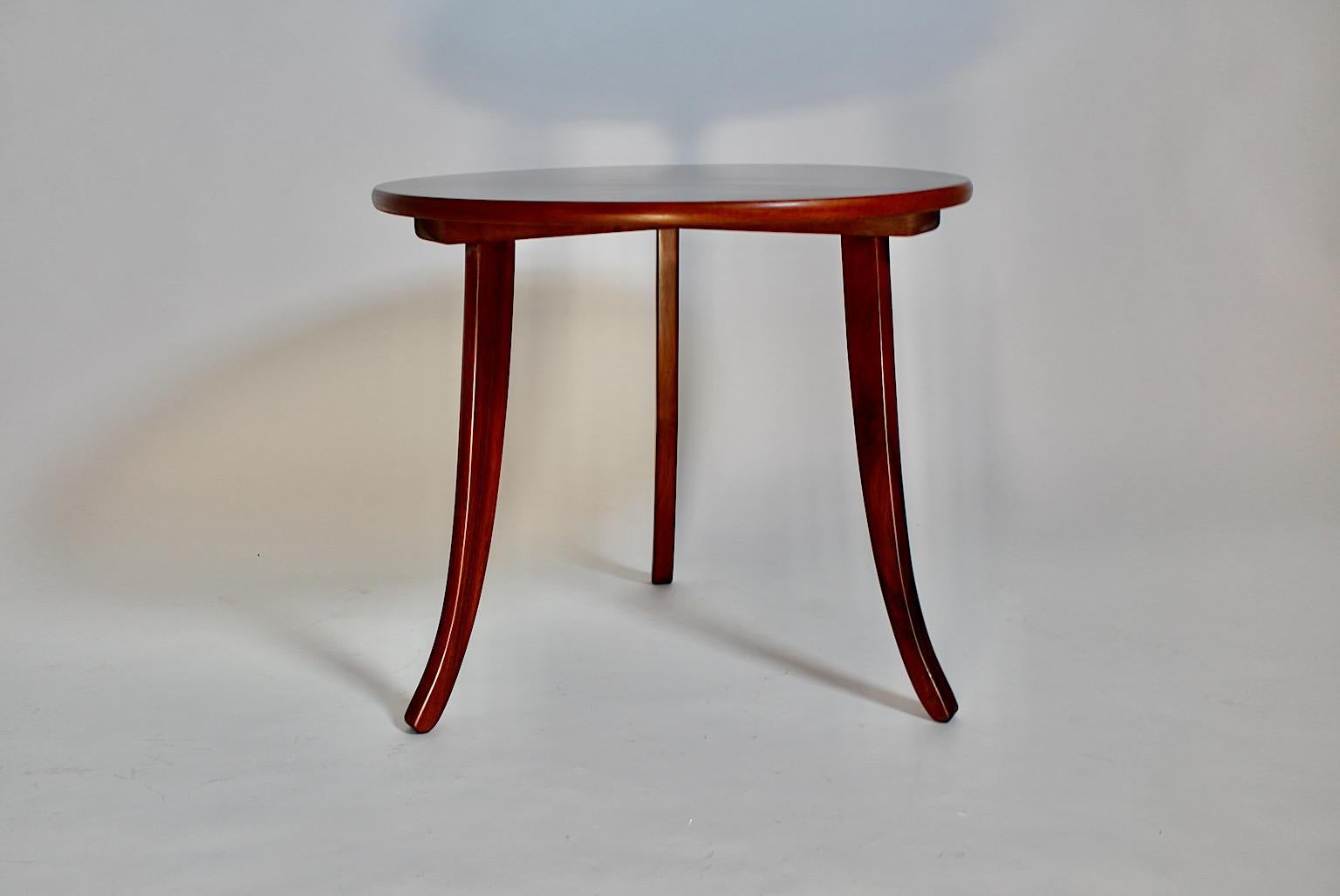 Austrian Art Deco Circular Chess Walnut Side Table Josef Frank Haus und Garten c 1925 For Sale