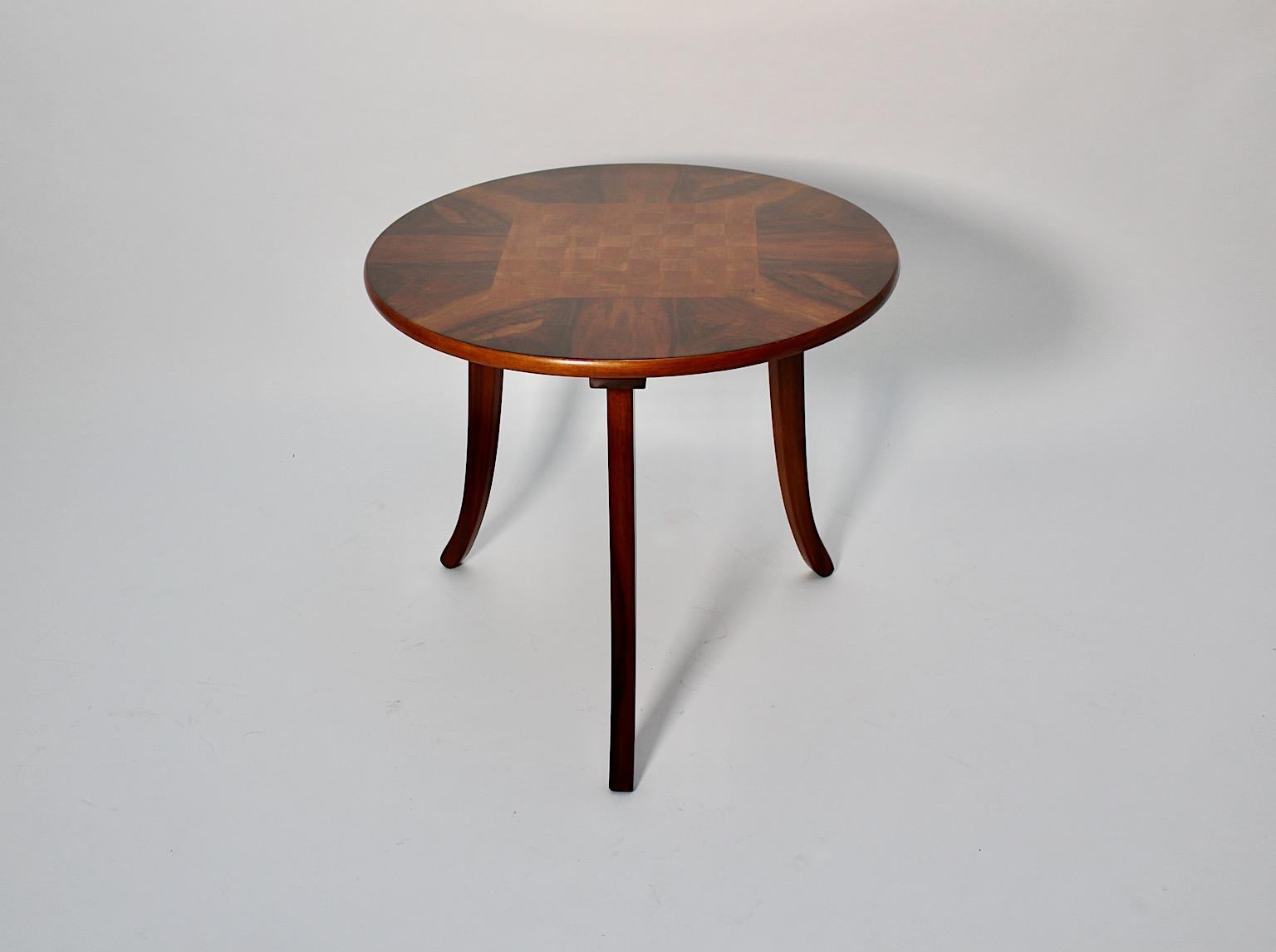 Veneer Art Deco Circular Chess Walnut Side Table Josef Frank Haus und Garten c 1925 For Sale