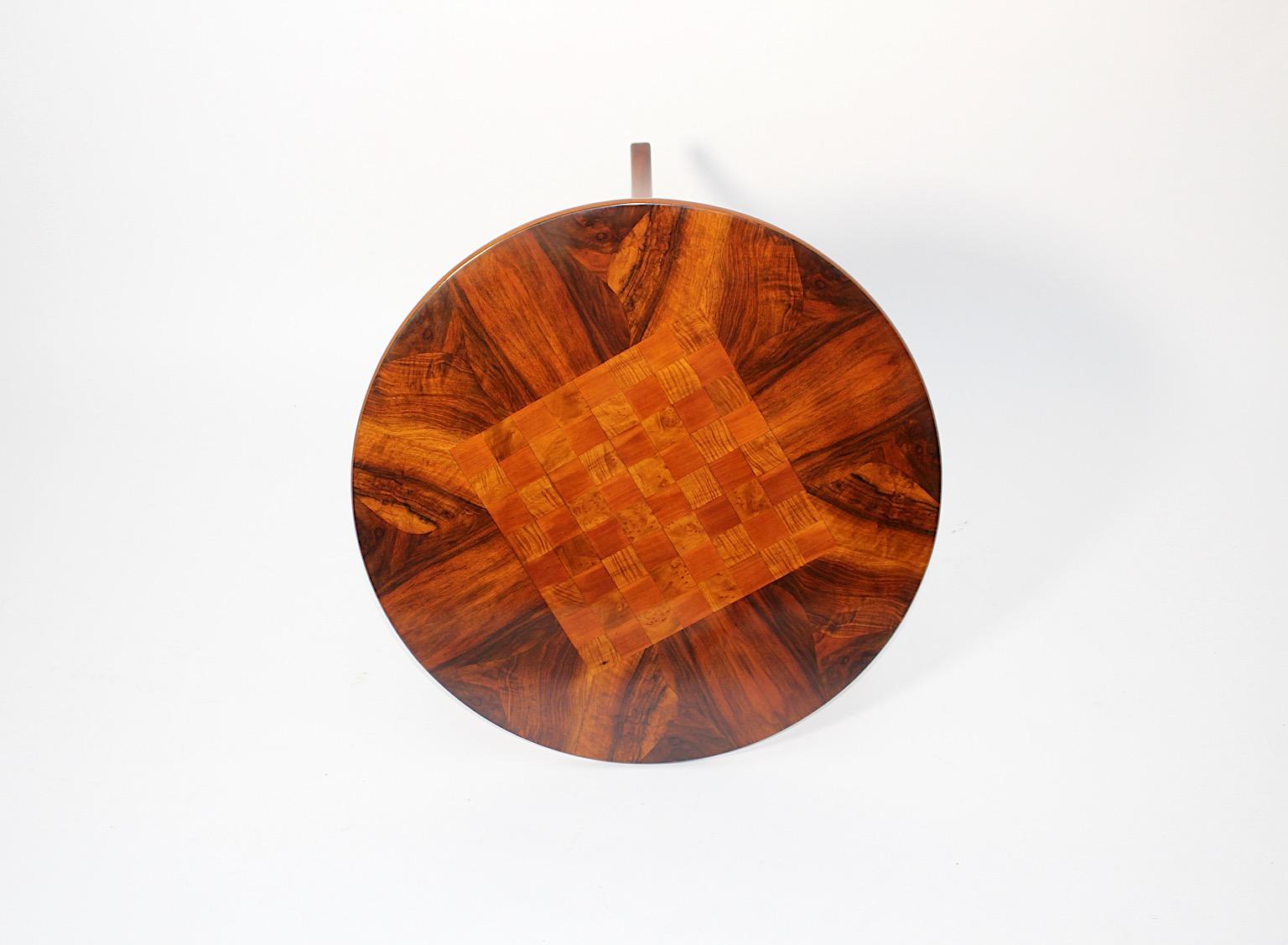 Cherry Art Deco Circular Chess Walnut Side Table Josef Frank Haus und Garten c 1925 For Sale