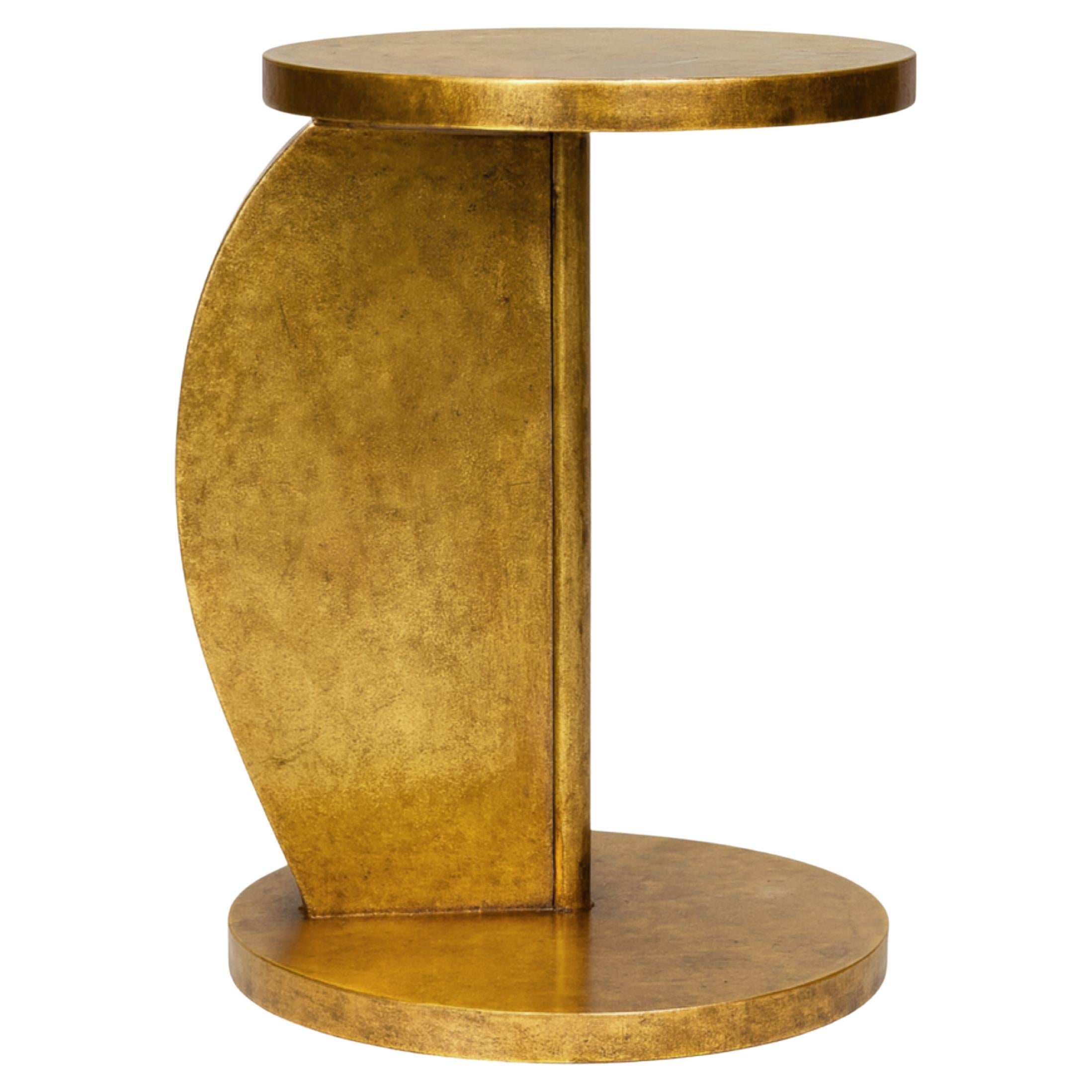 Centre de table circulaire à piédestal doré Art Déco, 20e siècle