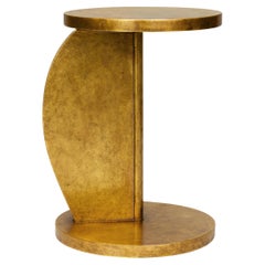 Centre de table circulaire à piédestal doré Art Déco, 20e siècle