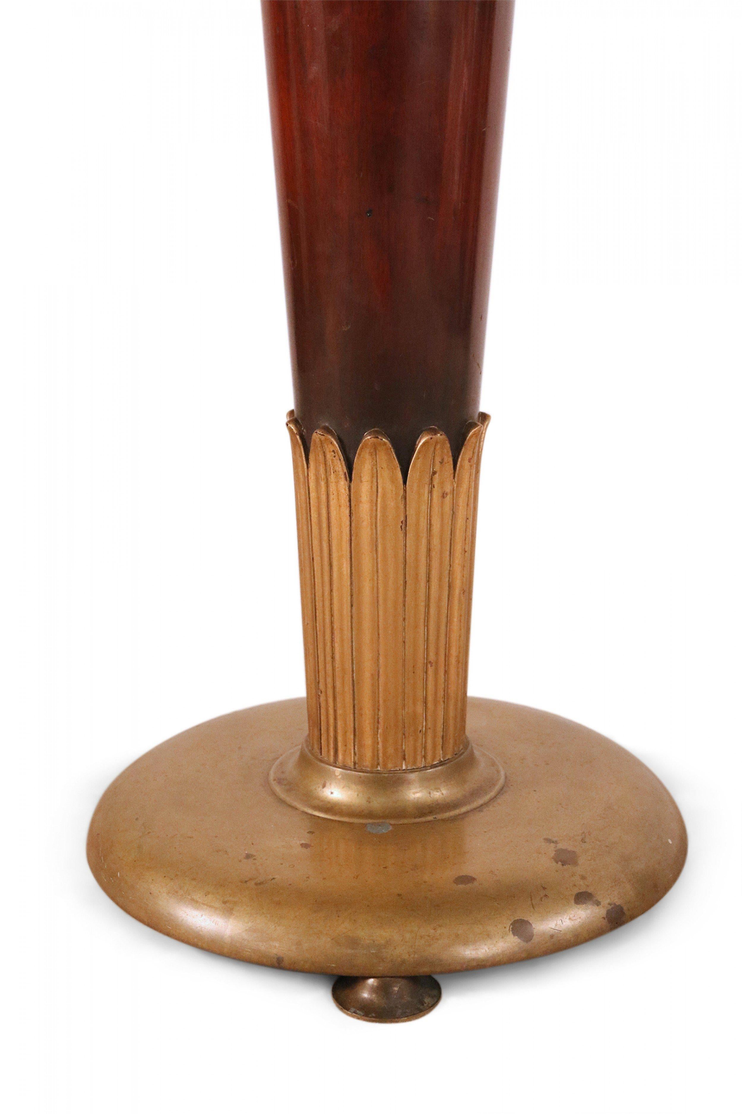 Art Deco Circular Mahogany and Brass End / Side Table 1