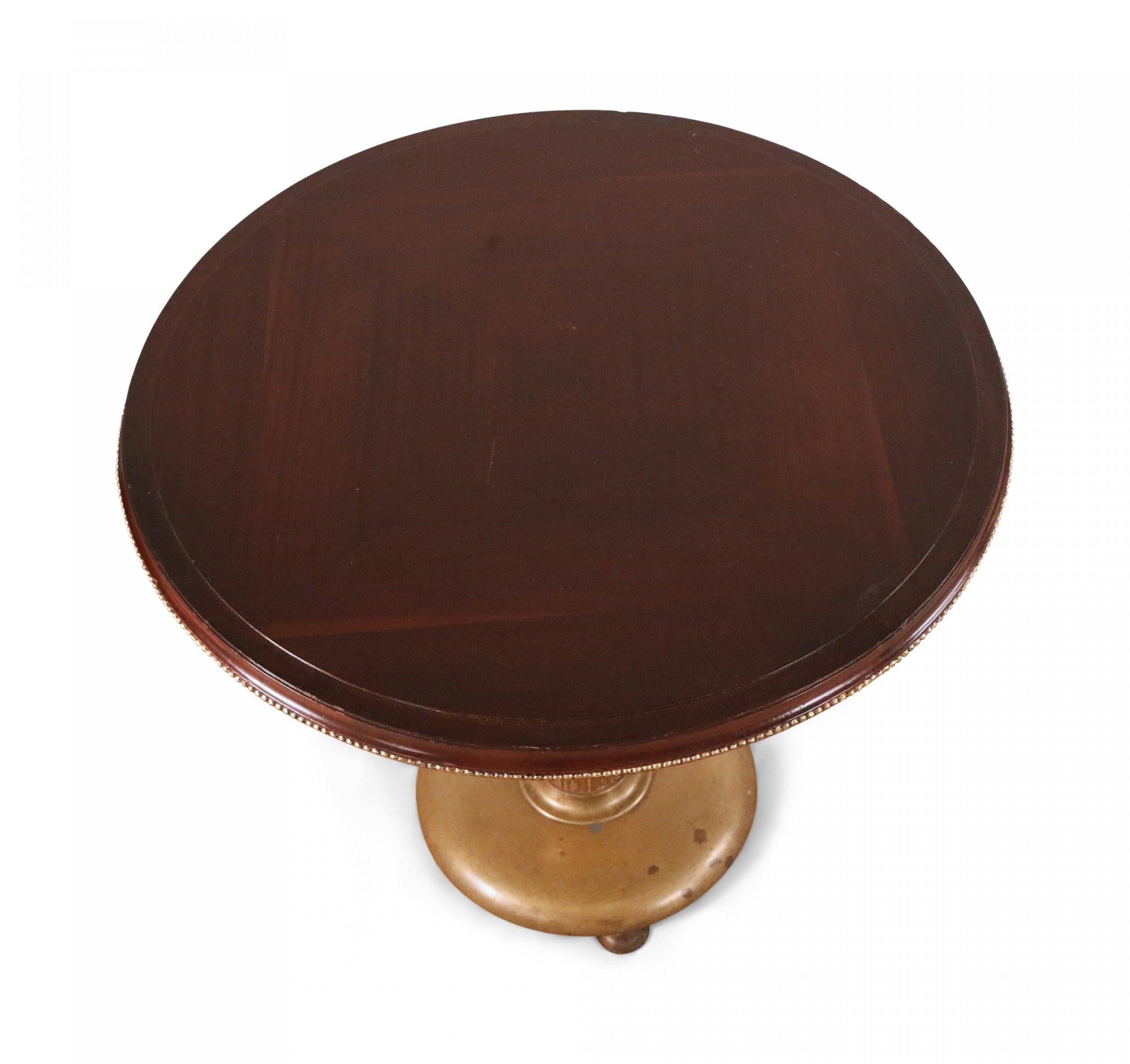 Art Deco Circular Mahogany and Brass End / Side Table 3