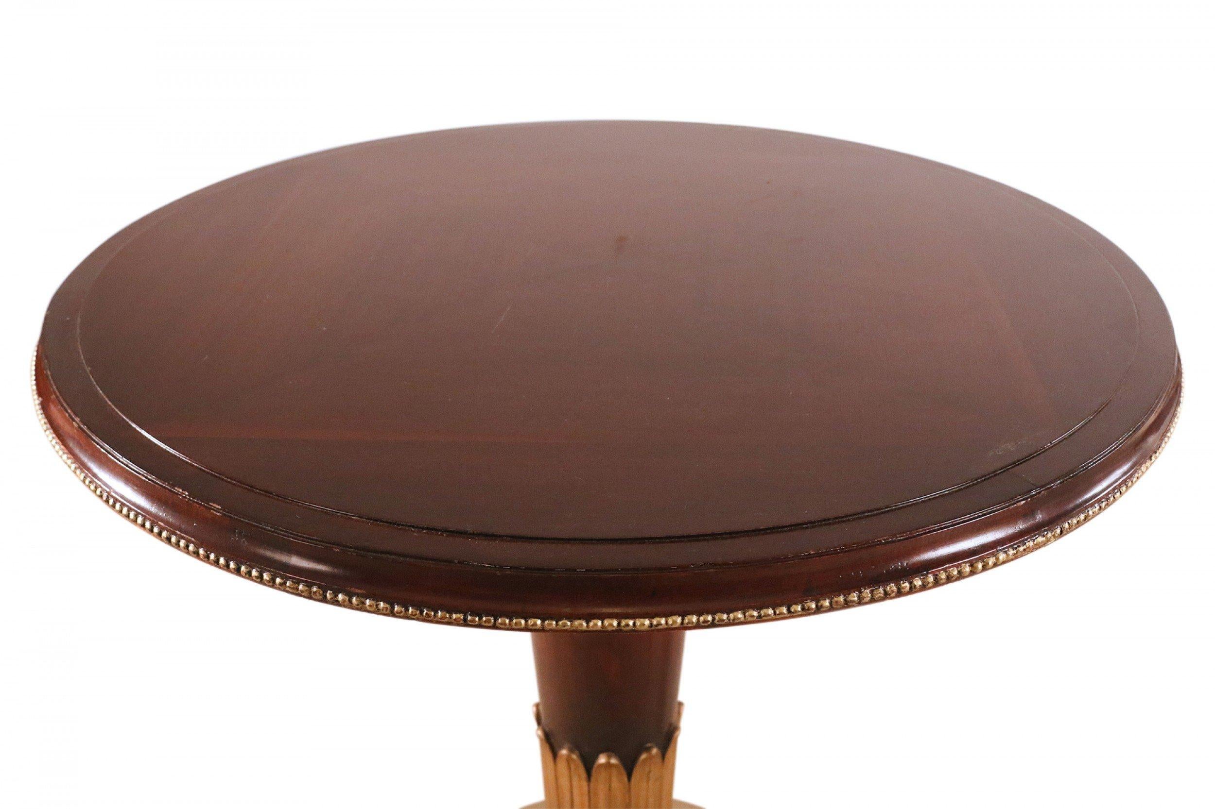 Art Deco Circular Mahogany and Brass End / Side Table 4