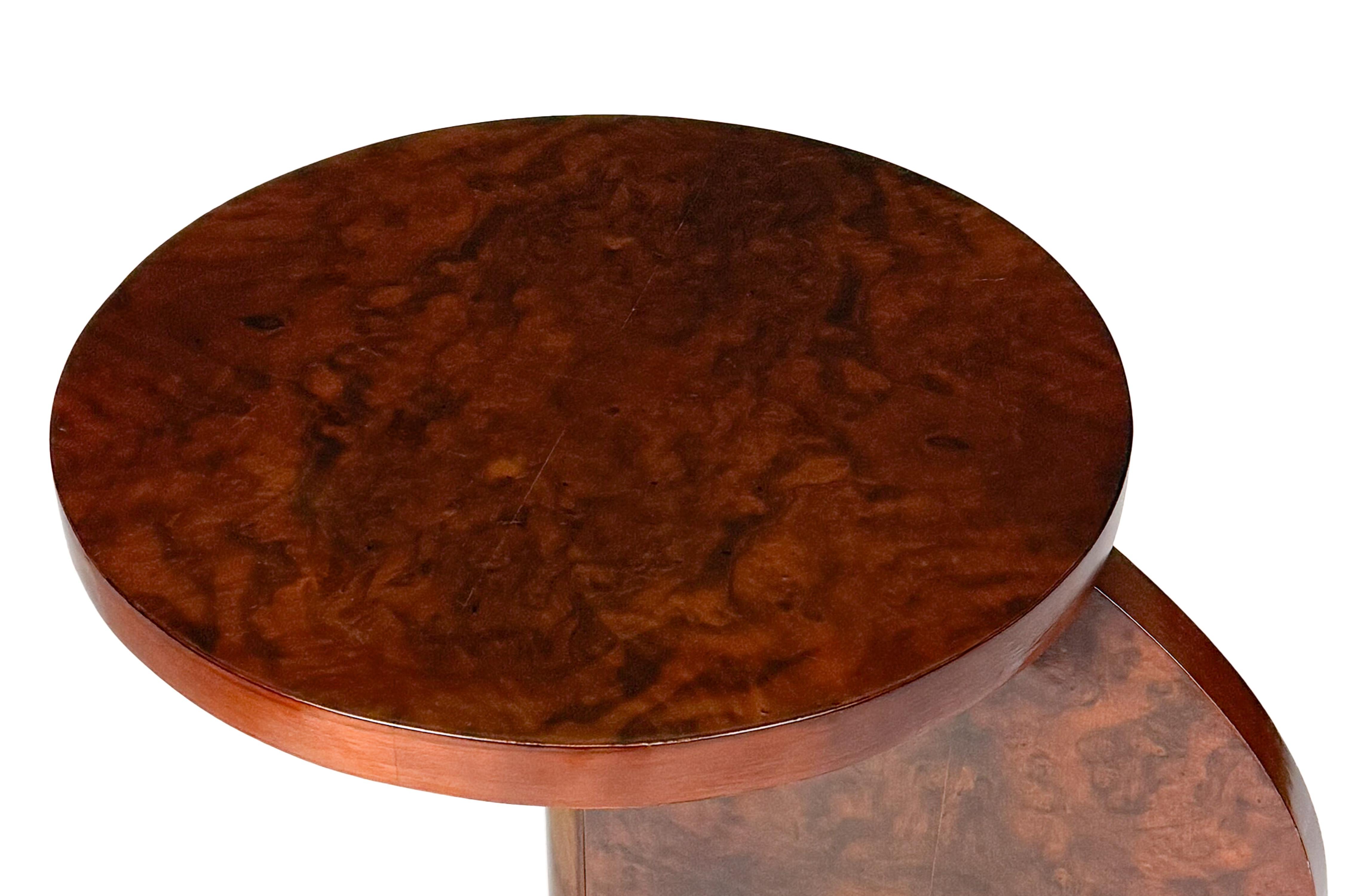 Art Deco Circular Pedestal Center Table, 20th Century In Fair Condition For Sale In Lisbon, PT