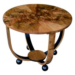 Art Deco Circular Walnut Occasional Table, circa 1930s