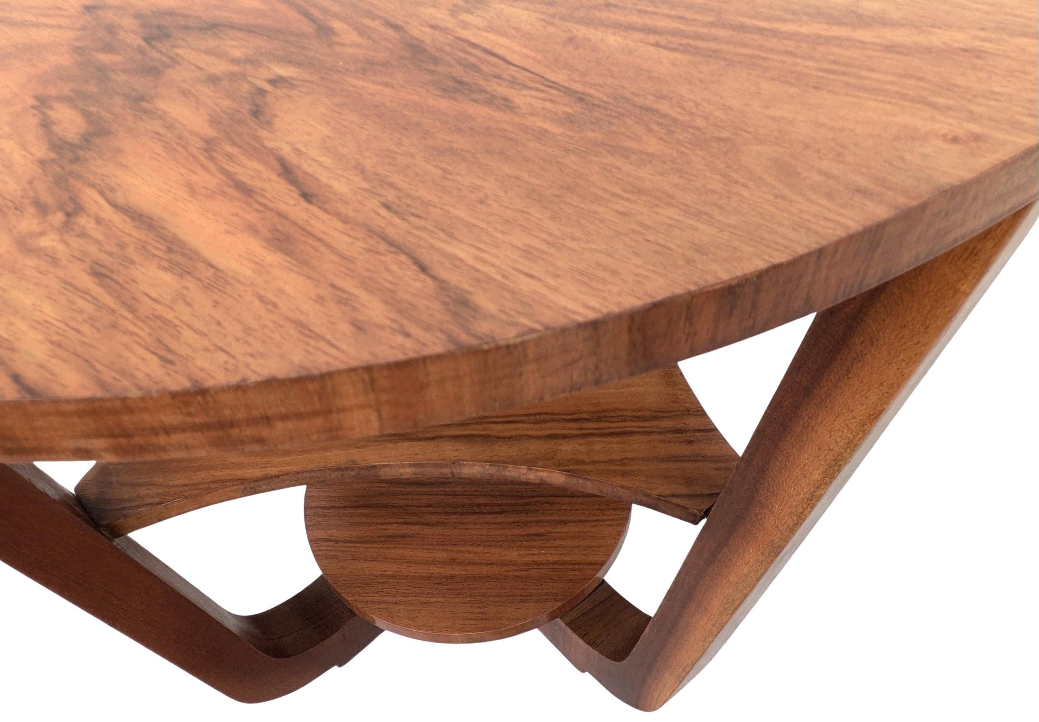 Art Deco Circular Walnut Occasional Three Tier Table, Circa 1930 For Sale 4