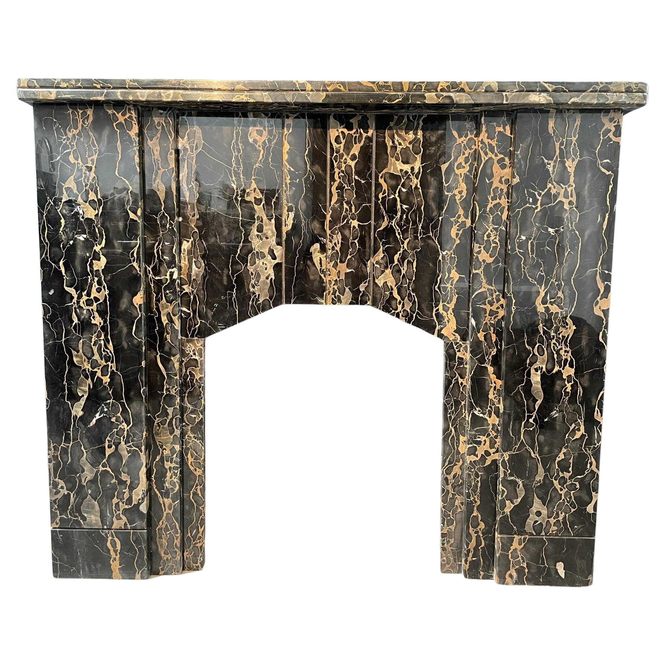 Art Deco Circulation Fireplace Made of the Exclusive Portoro Marble (reserved) For Sale