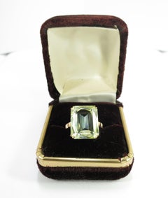 Art Deco Citrine and 14K Yellow Gold Ring, 1930s