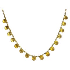 Art Deco Citrine and 18 Carat Gold Rivière Necklace and Earrings