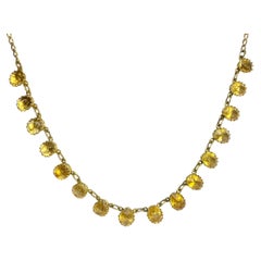 Art Deco Citrine and 18 Carat Gold Rivière Necklace and Earrings