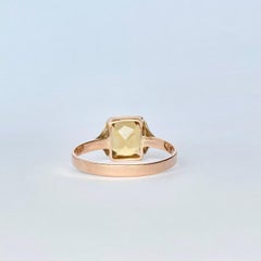 Art Deco Citrine and 9 Carat Gold Ring