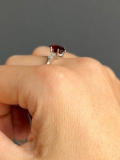 Art Deco Citrine and Diamond 18 Carat Gold Solitaire Ring