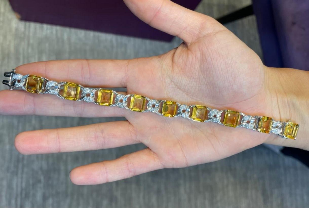 Art-Deco-Armband mit Citrin und Diamanten von JE Caldwell (Art déco) im Angebot