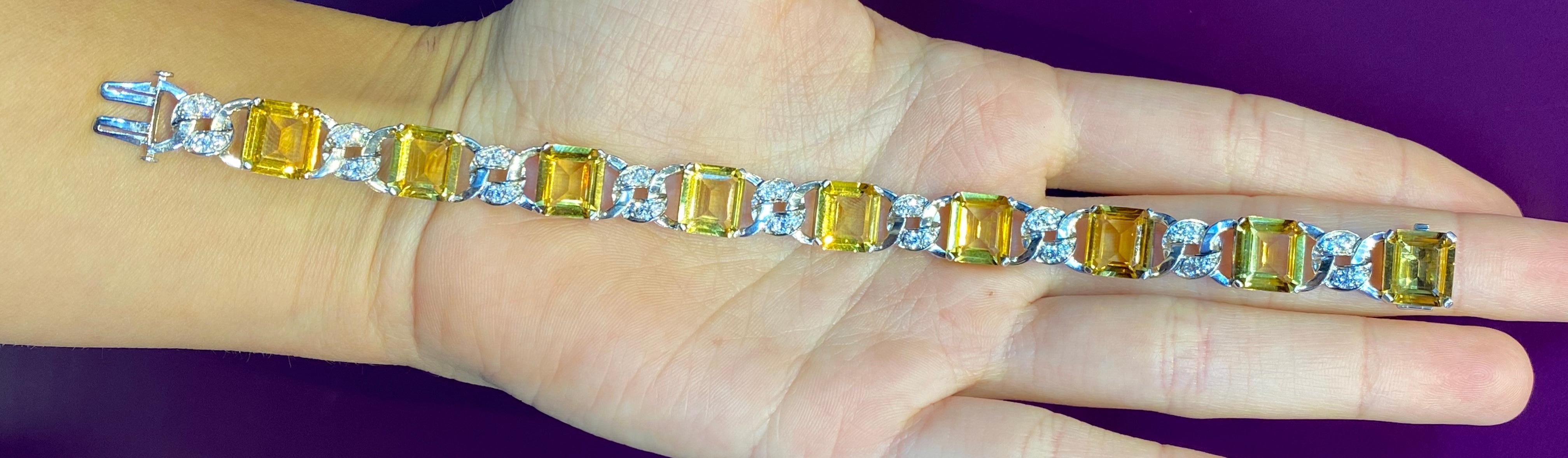 Art-Deco-Armband mit Citrin und Diamanten von JE Caldwell im Zustand „Hervorragend“ im Angebot in New York, NY