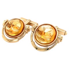 Art deco citrine cufflinks 9ct yellow gold