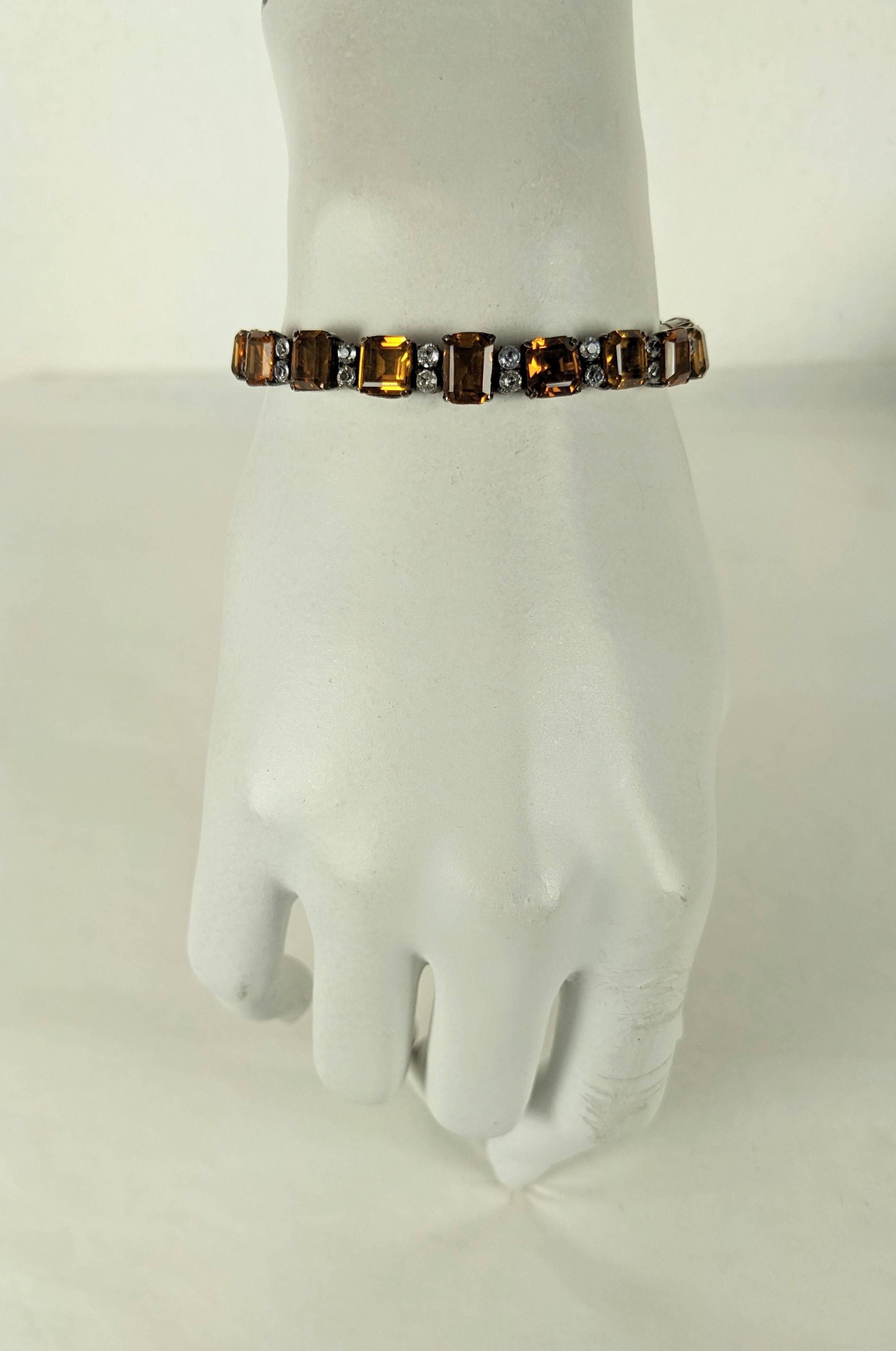 Bracelet ligne art déco en citrine Pour femmes en vente