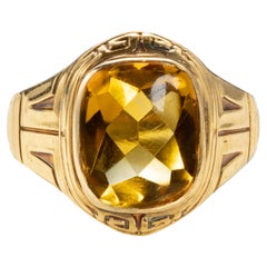 Art Deco Citrine Men's Ring 