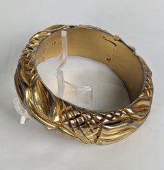 Art Deco Clad Bakelite Gilt Bangle