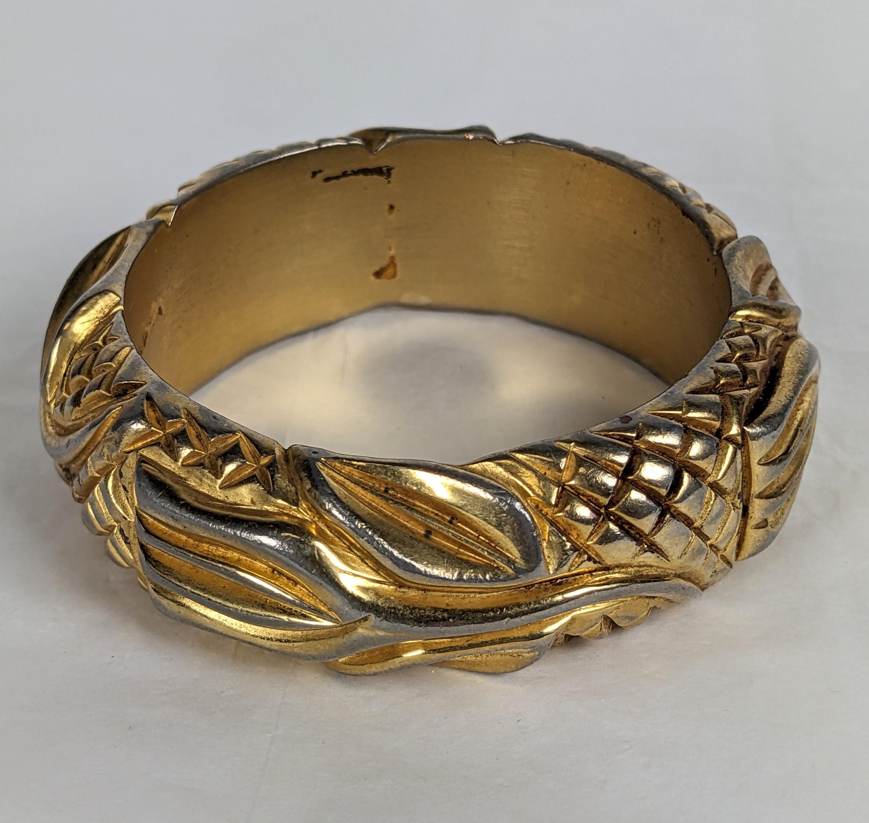 Bracelet Art Déco en bakélite plaquée et dorée en vente 2