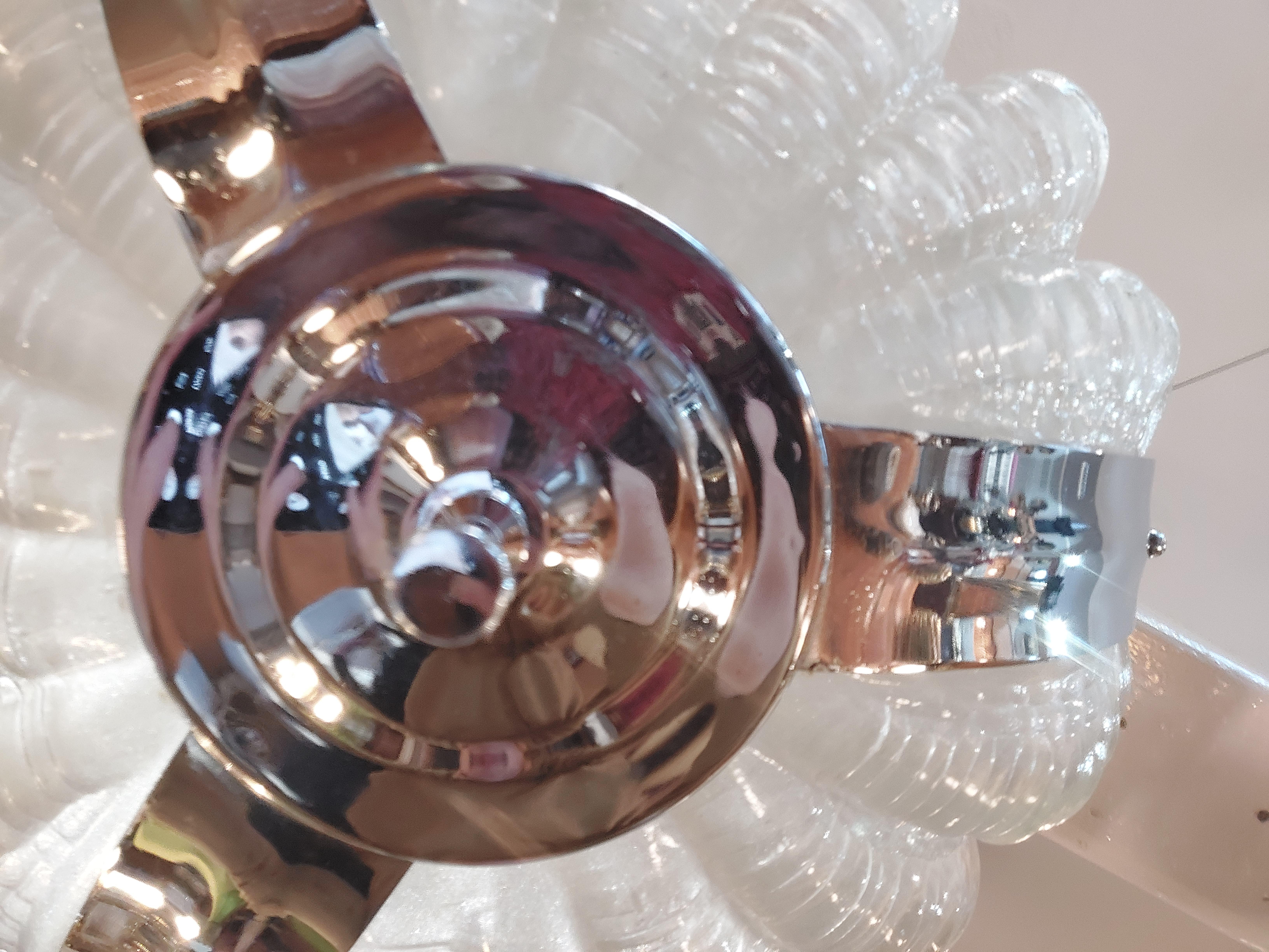 Art Deco Clam Shell Frosted Glass Ceiling Lamp For Sale 3