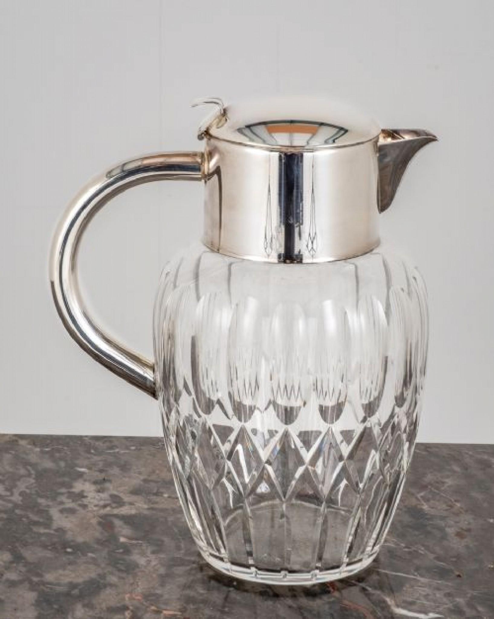 Art Deco Claret Jug Silver Plate Period 1930 For Sale at 1stDibs