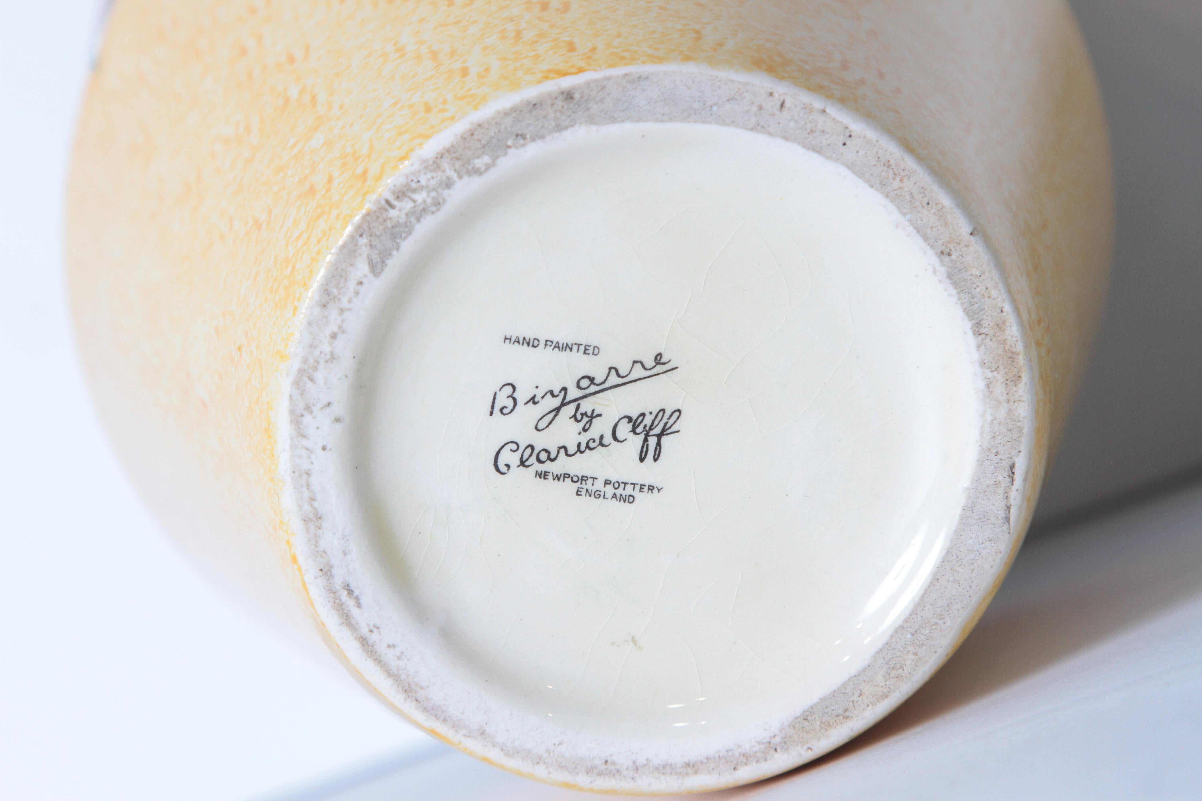 Art Deco Clarice Cliff Bizarre Vase, Hand Painted, Newport Pottery England 3
